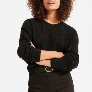 Teddy Crew Neck Sweater- Black